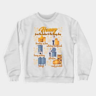 Honey shirt-Honey bee shirt-Honey t-shirt-Beekeeper t shirt-Honey - from the beehive to the honey Crewneck Sweatshirt